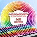 Ver imagem 2 de Conjunto de Canetas Marcador Permanente Ponta Dupla 168 Cores