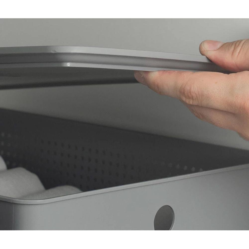 Tampa para Cesto Flow 5,4l Bege 27x22cm ou Tampa para Caixa Organizadora - 4