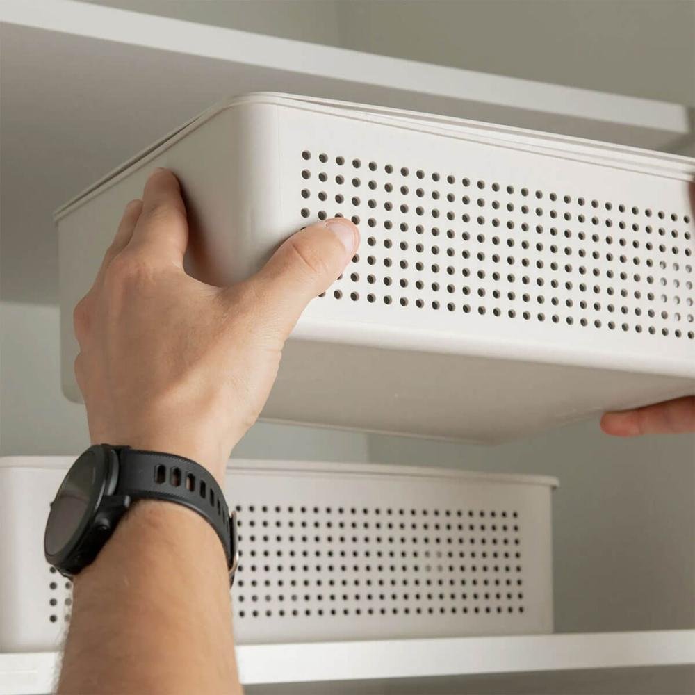Tampa para Cesto Flow 5,4l Bege 27x22cm ou Tampa para Caixa Organizadora - 2
