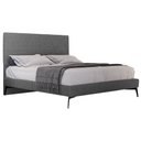 Ver imagem 1 de Cama Casal com Cabeceira 145cm Pés Metálicos Elisa S05 Linho Preto - Mpozenato