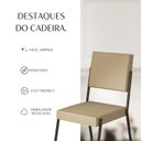 Ver imagem 7 de Kit 4 Cadeiras para Sala de Jantar Napoli Bege/Creme/Preto Fosco