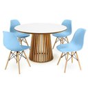 Ver imagem 1 de Conjunto Mesa De Jantar Redonda Branca 120cm Com 4 Cadeiras
