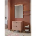 Ver imagem 1 de Gabinete para Banheiro Milano 3 Gavetas MDF 60cm Rosa com Espelho LED On Móveis
