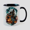 Caneca Branca com Interna Preta Y5 Dinossauro Halloween Bruxas 84 - 1