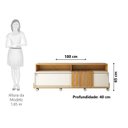 Ver imagem 3 de Rack para TV até 70 Polegadas 180cm 2 Portas de Correr Ripado Afrodite Espresso Móveis