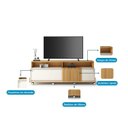 Ver imagem 4 de Rack para TV até 70 Polegadas 180cm 2 Portas de Correr Ripado Afrodite Espresso Móveis