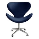 Ver imagem 1 de Poltrona Isis Giratória com Rodinhas Cadeira Decorativa Sala, Escritório, Home Office - Suede Azul M
