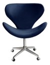 Ver imagem 1 de Poltrona Isis Giratória com Rodinhas Cadeira Decorativa Sala, Escritório, Home Office - Suede Azul M