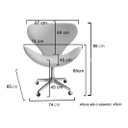 Ver imagem 3 de Poltrona Isis Giratória com Rodinhas Cadeira Decorativa Sala, Escritório, Home Office - Suede Azul M