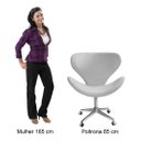 Ver imagem 4 de Poltrona Isis Giratória com Rodinhas Cadeira Decorativa Sala, Escritório, Home Office - Suede Azul M