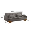 Ver imagem 3 de Sofa Cama em Linho 202cm x 92cm Cannes