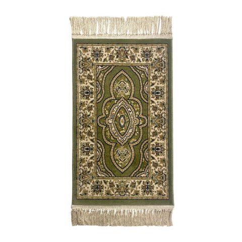 Tapete Persa Verde com Bege Ideal para Quarto e Hall de Entrada 57x90