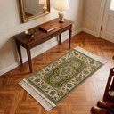 Ver imagem 3 de Tapete Persa Verde com Bege Ideal para Quarto e Hall de Entrada 57x90