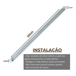 Luminária Linear 120cm Cristal Led 50w Sobrepor Branco Neutro 4000k Bivolt - 7