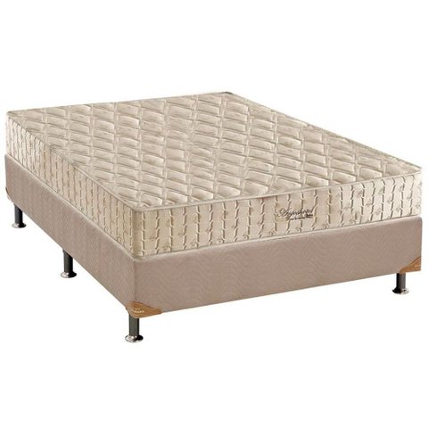 Cama Box Casal: Colchão Molas MasterPocket Ensacadas Anjos Hotelaria Double Face + Base CRC Suede Cl