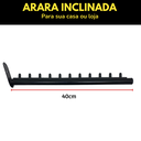 Ver imagem 4 de Kit Três Araras Rt Inclinadas 40cm Fixa de Parede Aço Resistente Alta Durabilidade Closets Lojas