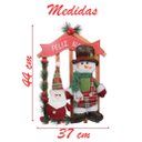 Ver imagem 2 de Guirlanda Natalina de Madeira Enfeite de Porta Decorada 44cm