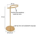 Ver imagem 2 de Porta Toalha Toalheiro Banheiro Bancada Dourado Aço Inox Lavabo Casa Organização