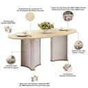 Ver imagem 4 de Mesa de Jantar 8 Lugares Orgânica Elipse Tampo com Vidro 218cm Monet D05 Off White Dourado - Lyam
