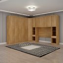 Ver imagem 7 de Guarda-Roupa Casal 12 Portas 7 Peças Modulado Cairo Marrom/Cumaru