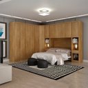 Ver imagem 1 de Guarda-Roupa Casal 12 Portas 7 Peças Modulado Cairo Marrom/Cumaru
