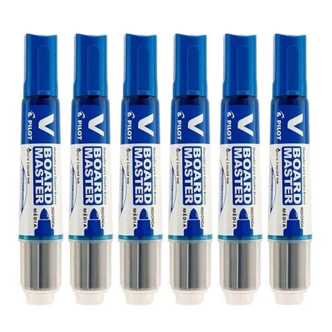 Pincel para Quadro Branco Recarregável Board Master Azul 6 Unidades - Pilot