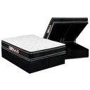 Ver imagem 1 de Cama Box Baú Queen: Colchão Espuma D33 Castor Black e White Double Facebase Suede Black(158x198)