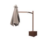 Ver imagem 4 de Ombrelone Lateral Marrom - 2,70m de Diâmetro - em Alumínio - Base Cachepô - Persianet