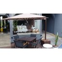 Ver mais imagens de Ombrelone Lateral Marrom - 2,70m de Diâmetro - em Alumínio - Base Cachepô - Persianet