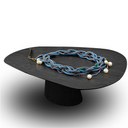 Ver imagem 2 de Mesa Oval Organica em Ébano 160x90 Modelar Moveis Mesa de Jantar Orgânica