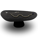 Ver imagem 1 de Mesa Oval Organica em Ébano 160x90 Modelar Moveis Mesa de Jantar Orgânica