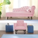 Ver imagem 1 de Kit Diva Recamier Diana 185cm Lado Esquerdo e 01 Poltrona Classic Suede - Doce Sonho Móveis RECAMIER