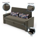 Ver imagem 6 de Sofá Cama 2 Lugares Matrix Com Baú Cristal Suede Capuccino