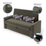Sofá Cama 2 Lugares Matrix Com Baú Cristal Suede Capuccino - 11