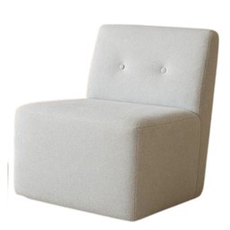 Poltrona Orgânica Milena com Botões Bouclê Bege Sala Recepção - 2