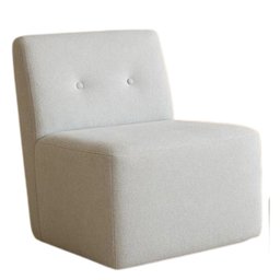 Poltrona Orgânica Milena com Botões Bouclê Bege Sala Recepção - 3