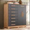 Ver mais imagens de Cômoda Sapateira Alta Julieta 8 Gavetas 2 Portas Freijó Titanium
