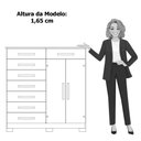 Ver imagem 6 de Cômoda Sapateira Alta Julieta 8 Gavetas 2 Portas Freijó Titanium