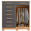 Ver imagem 2 de Cômoda Sapateira Alta Julieta 8 Gavetas 2 Portas Freijó Titanium