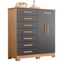 Ver imagem 7 de Cômoda Sapateira Alta Julieta 8 Gavetas 2 Portas Freijó Titanium