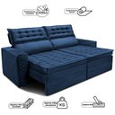 Ver imagem 3 de Sofá Retrátil e Reclinável 2,30m Cama Inbox Cielo Tecido Velusoft Azul