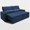 Ver imagem 7 de Sofá Retrátil e Reclinável 2,30m Cama Inbox Cielo Tecido Velusoft Azul