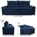 Ver imagem 2 de Sofá Retrátil e Reclinável 2,30m Cama Inbox Cielo Tecido Velusoft Azul