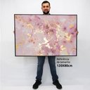 Ver imagem 2 de Quadro Decorativo em Canvas Abstrato Mármore Suave TaColado Moldura Flutuante 4,5cm Branca 120 x 80c