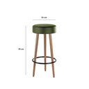 Ver imagem 2 de Kit 6 Banquetas Banco Alto Londres Couro Verde Bar Cozinha Pés Madeira Mz Decor