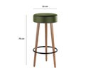 Ver imagem 2 de Kit 6 Banquetas Banco Alto Londres Couro Verde Bar Cozinha Pés Madeira Mz Decor