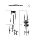 Ver imagem 4 de Kit 6 Banquetas Banco Alto Londres Couro Verde Bar Cozinha Pés Madeira Mz Decor
