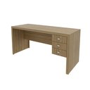 Ver imagem 2 de Mesa Escritório 3 Gavetas Reversível Amêndoa