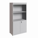 Ver imagem 7 de Estante Armário para Escritório 2 Portas com Chave 1 Prateleira 80cm Cinza F5 Office