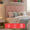 Ver imagem 4 de Cabeceira Painel Estofada Paris Suede Rosa Solteiro 90cm para Cama Box